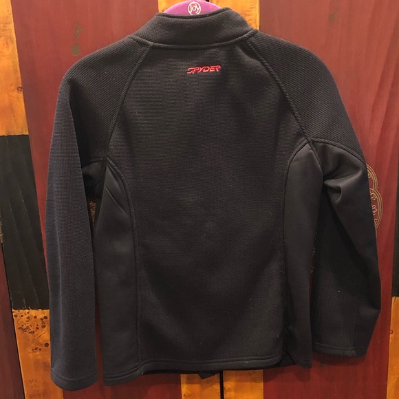 Spyder Sweater Jacket Full Zip Strike Jacket Black Red Kids Size Medium 10/12 - Picture 8 of 15